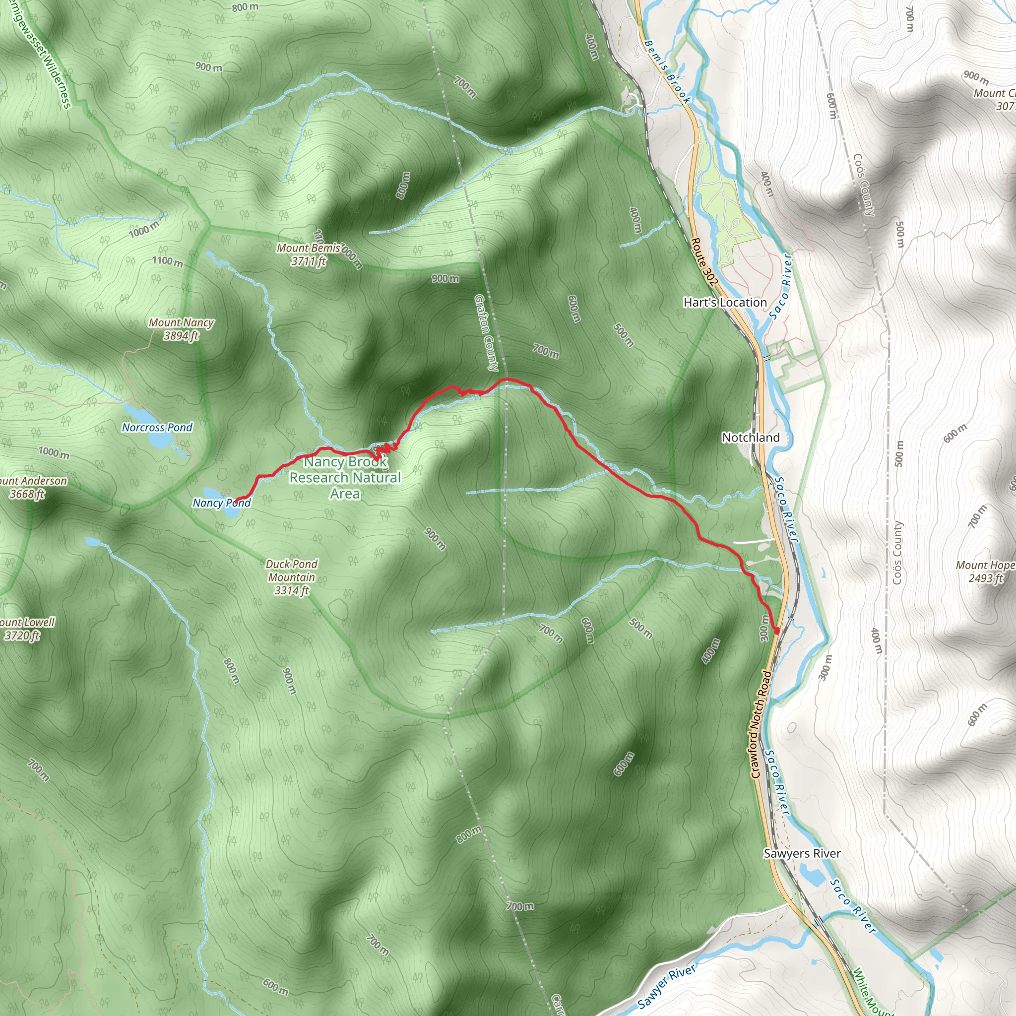 Nancy Pond and Nancy Brook mobile static map