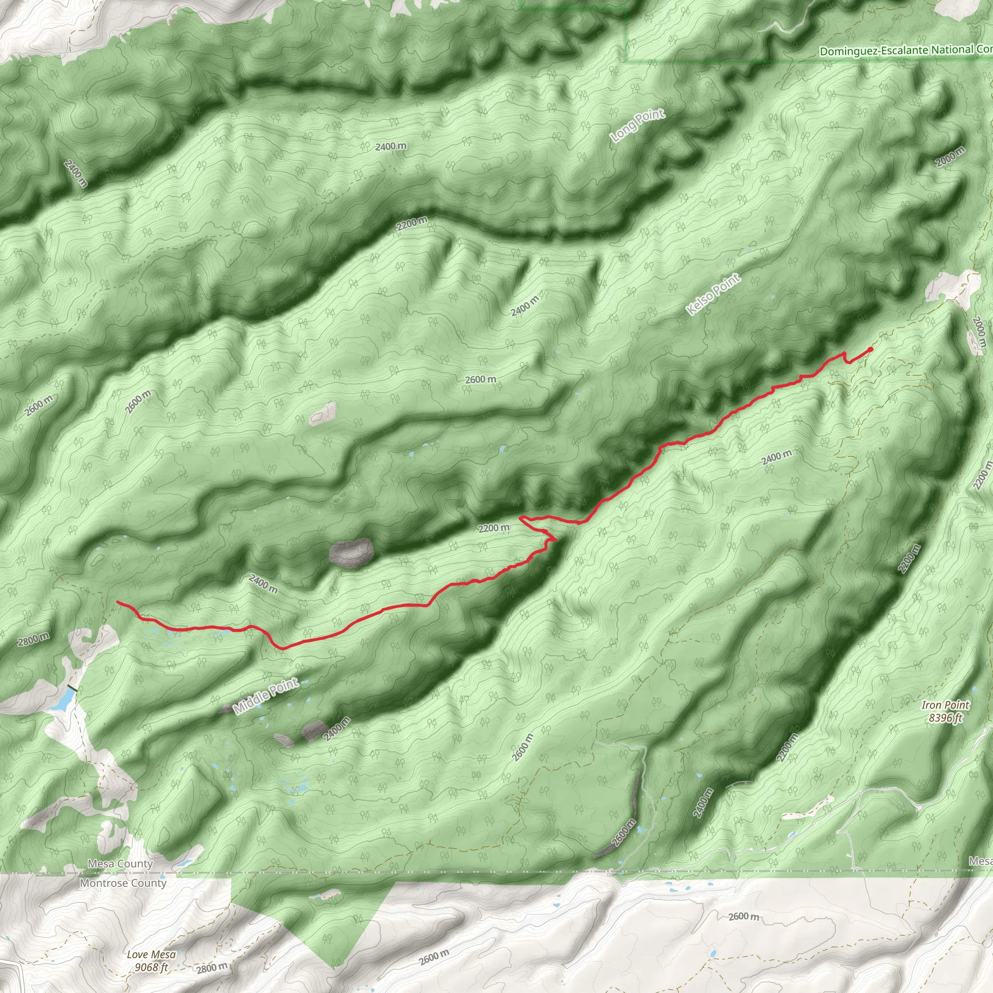 Middle Fork Escalante Trail mobile static map