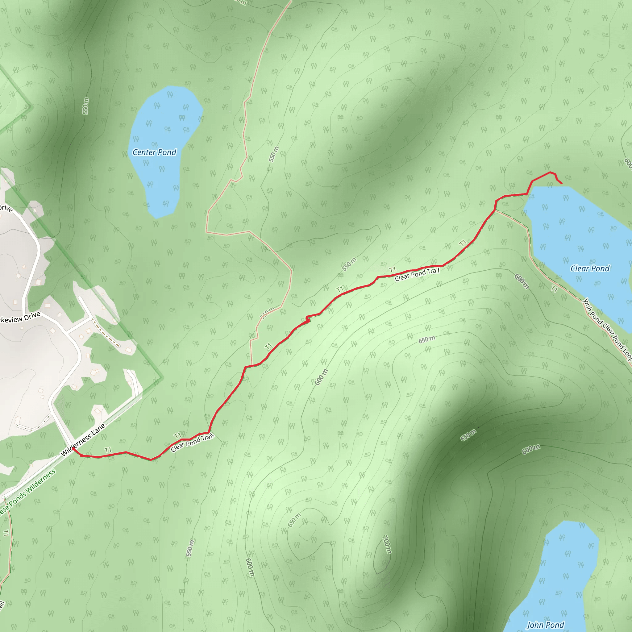 Clear Pond Wilderness Lane mobile static map