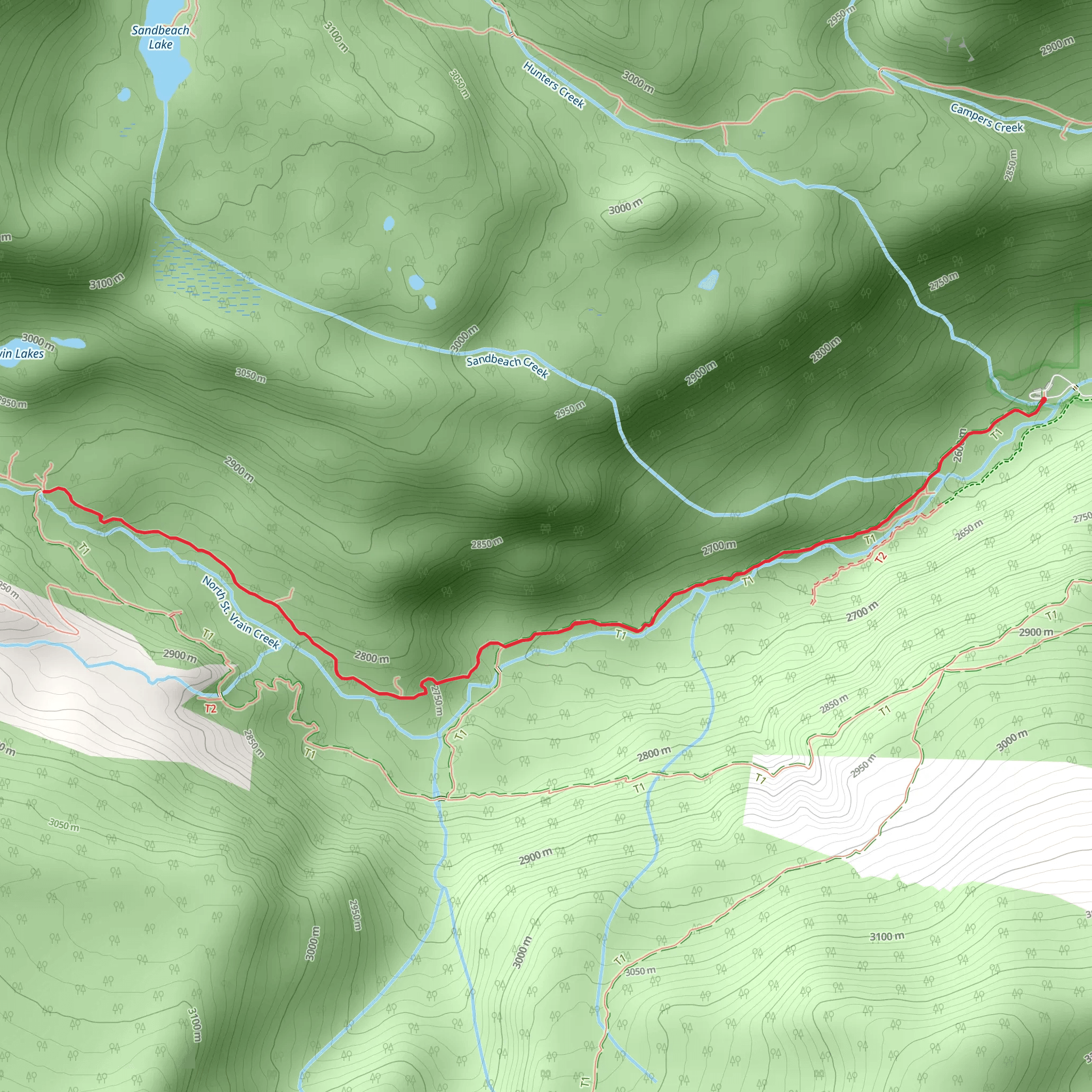 North Saint Vrain Fire Trail via Wild Basin Trail mobile static map