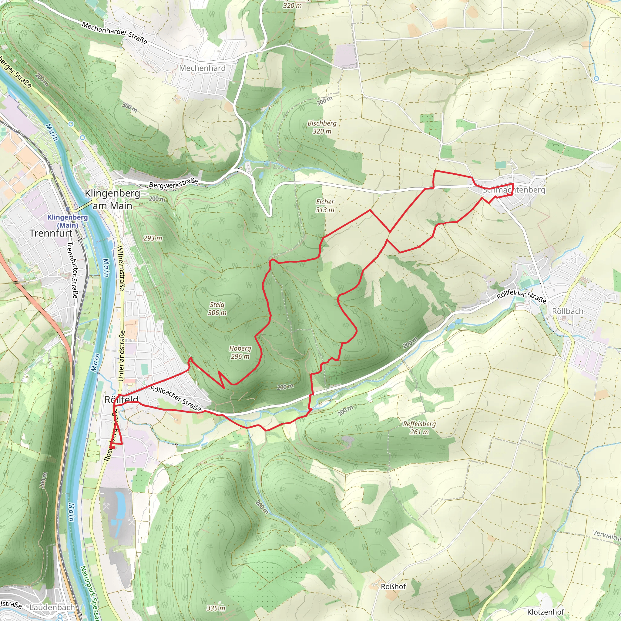 Paradiesmuehle and Hinterer via Ortswanderweg Klingenberg mobile static map