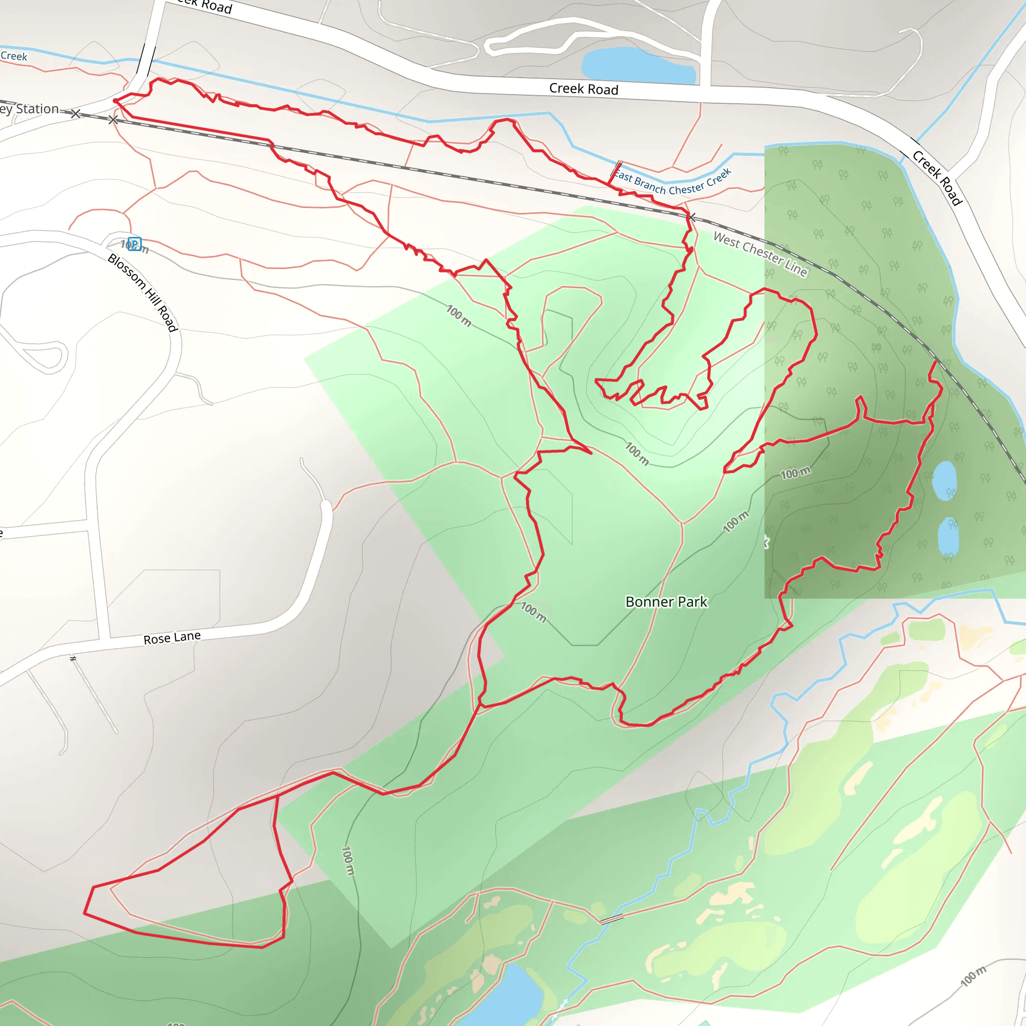 Bonner Park Loop from Locksley Road mobile static map