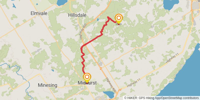 Ganaraska Trail stage 14 Map