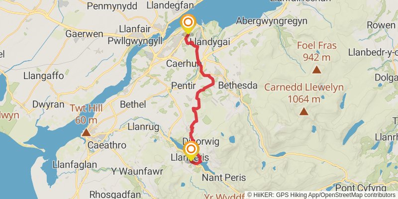 North Wales Pilgrim's Way - Taith Pererin Gogledd Cymru stage 8 Map