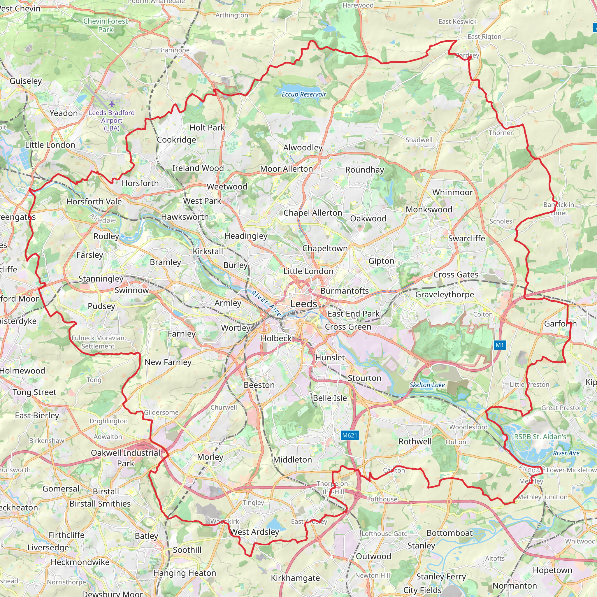 Leeds Country Way mobile static map