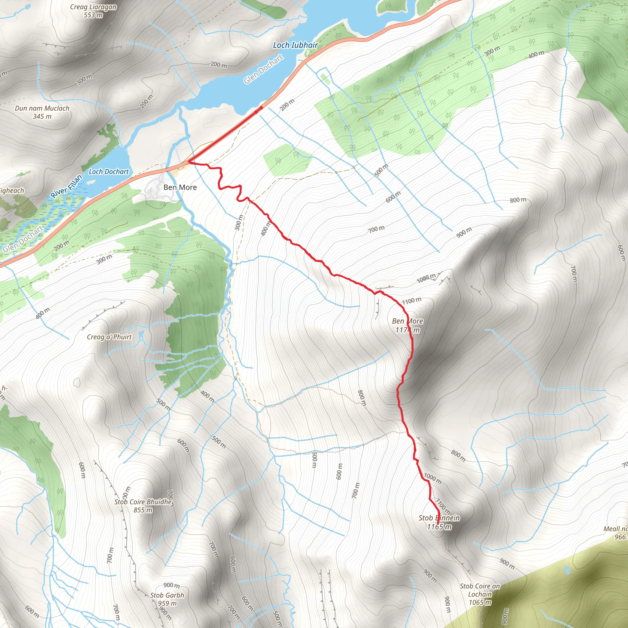 Stob Binnein via Ben More mobile static map