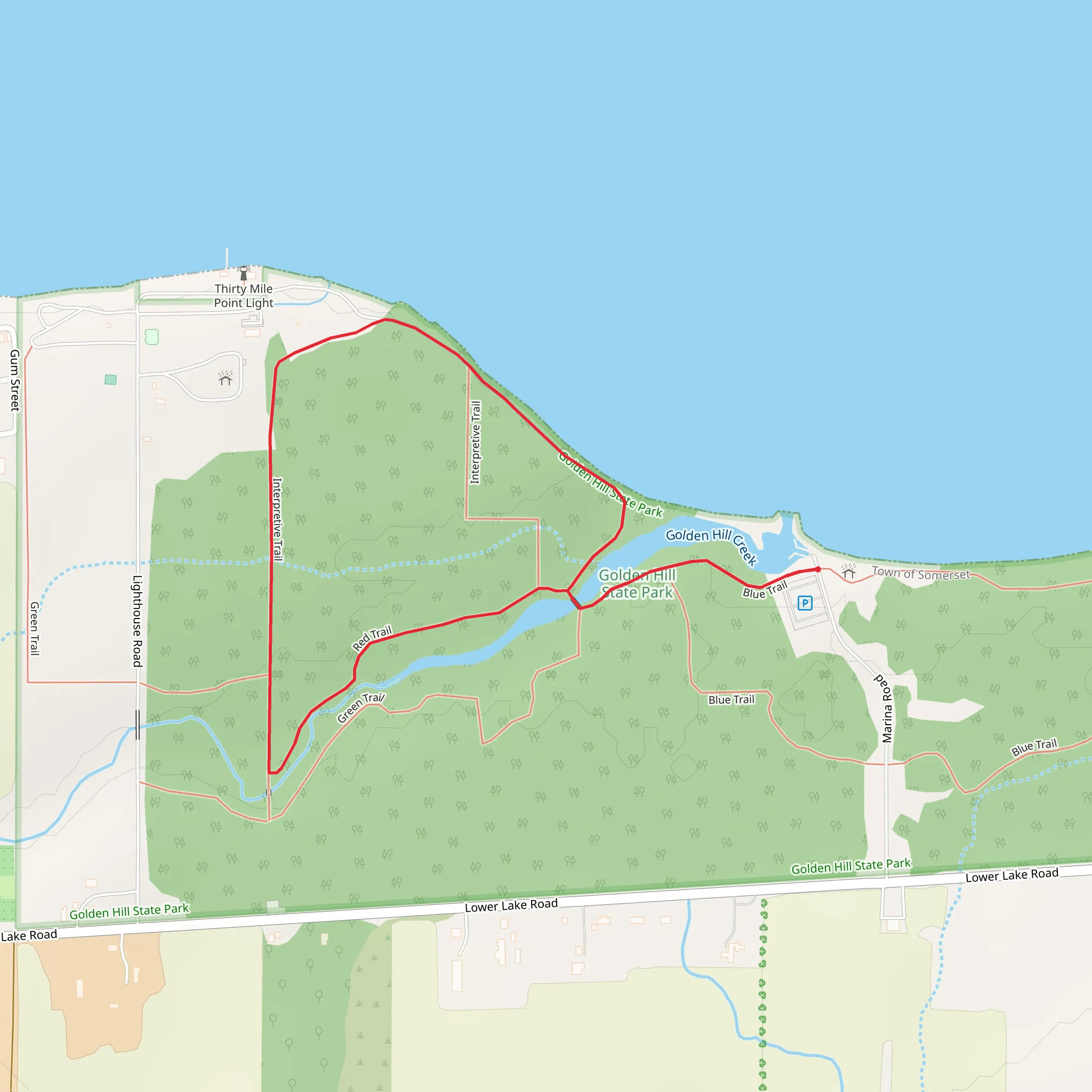 Golden Hill Creek via Interpretive Trail mobile static map