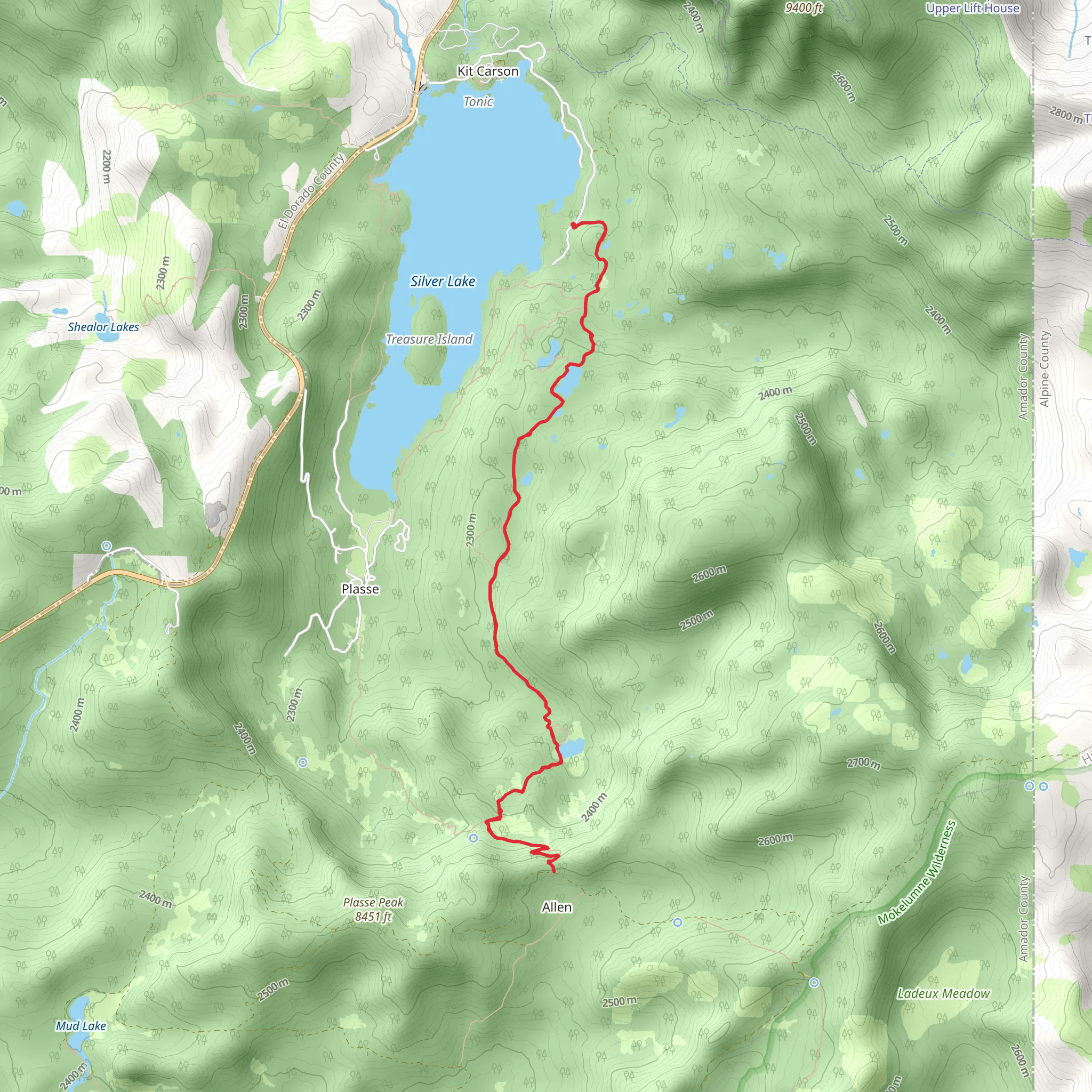 Granite and Hidden Lakes Trail mobile static map