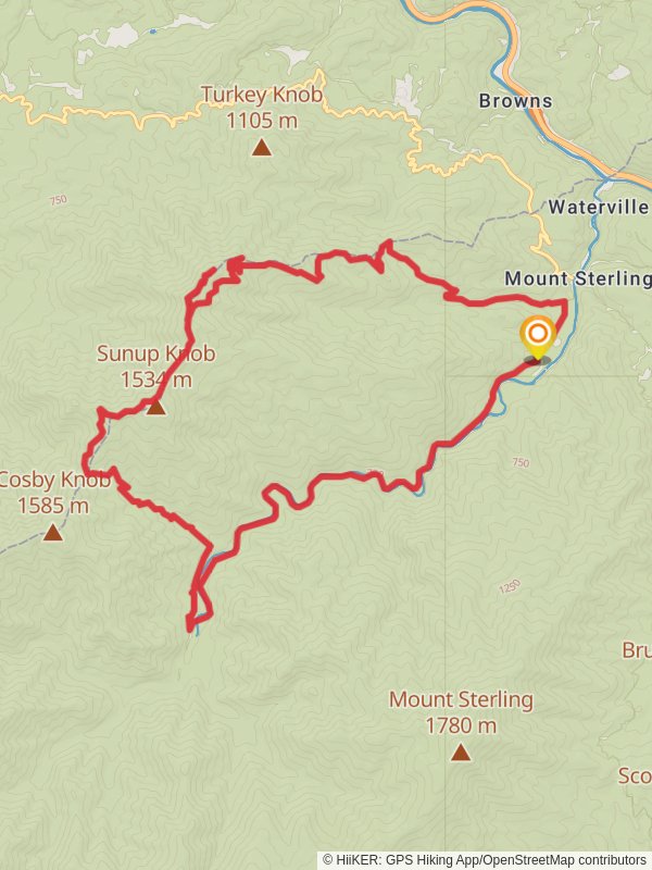 Chestnut Branch, Sharptop Gap, Mount Cammerer and Big Creek Loop Trail