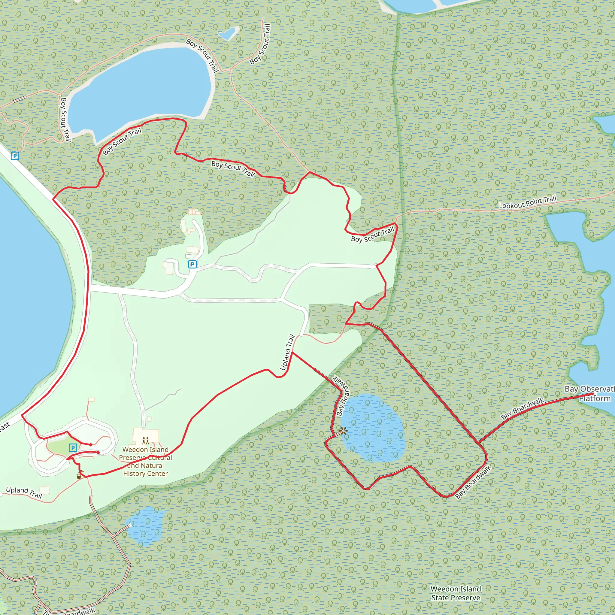 Upland Trail and Boy Scout Trail Loop mobile static map