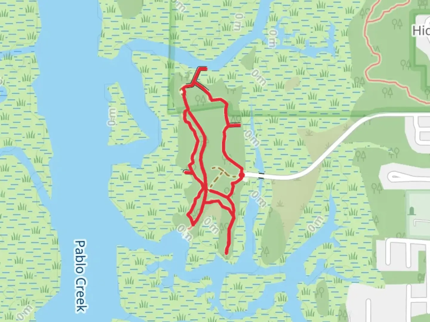 An image depicting the trail Pine Island Loop and its surrounding area.
