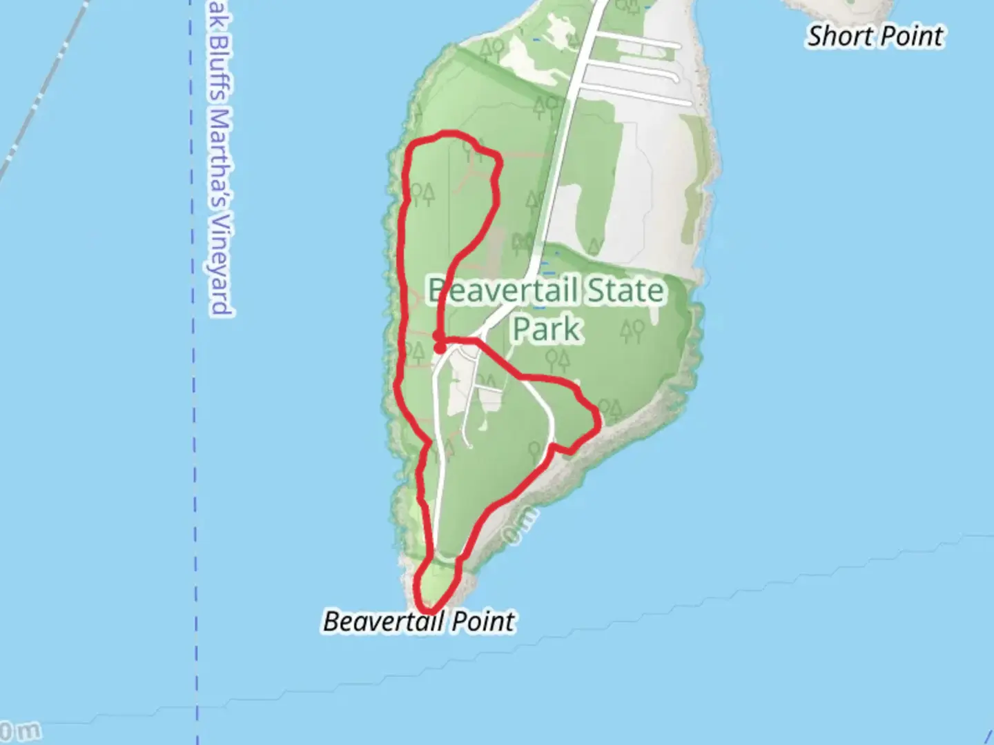 An image depicting the trail Beavertail Point Loop and its surrounding area.