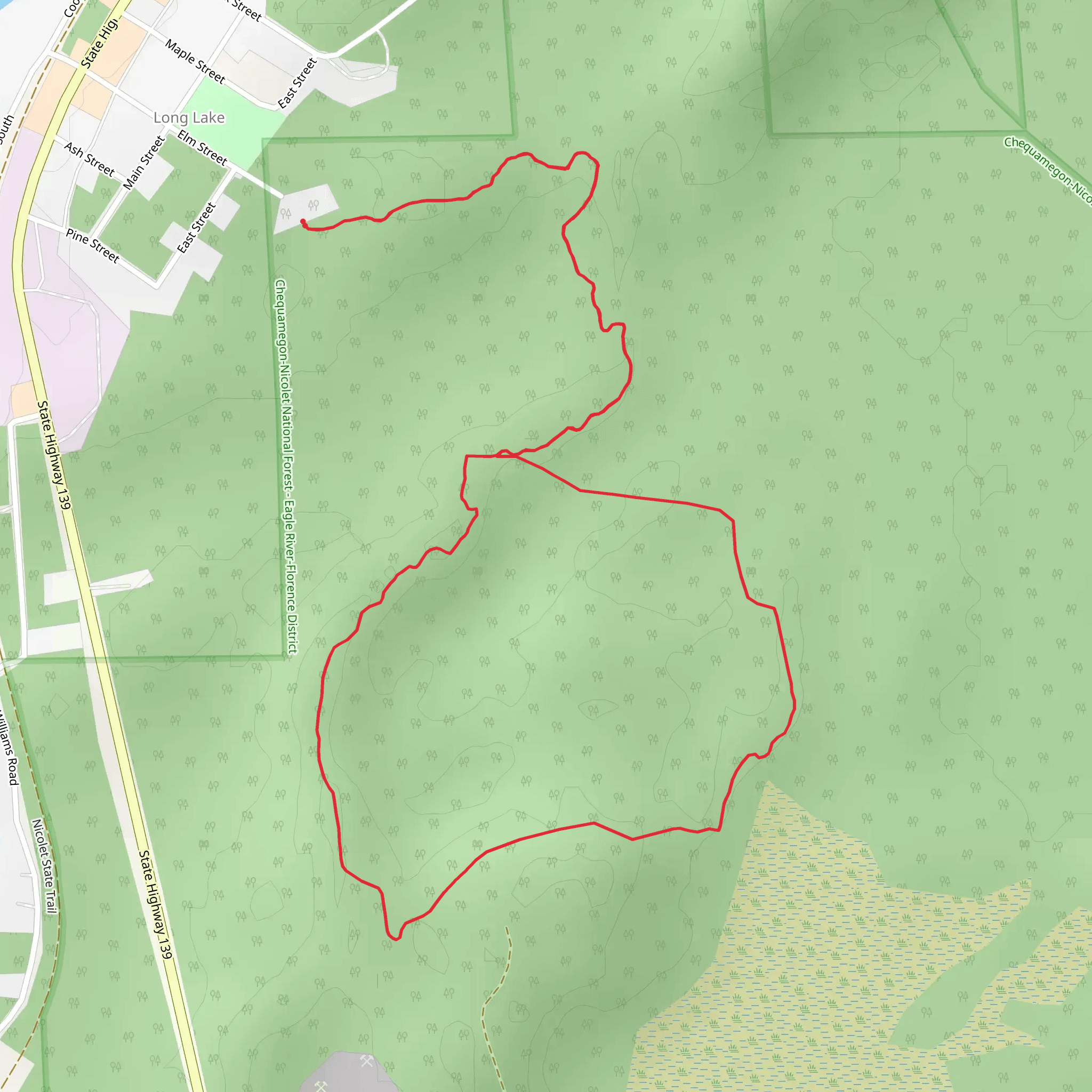 Long Lake Trail mobile static map