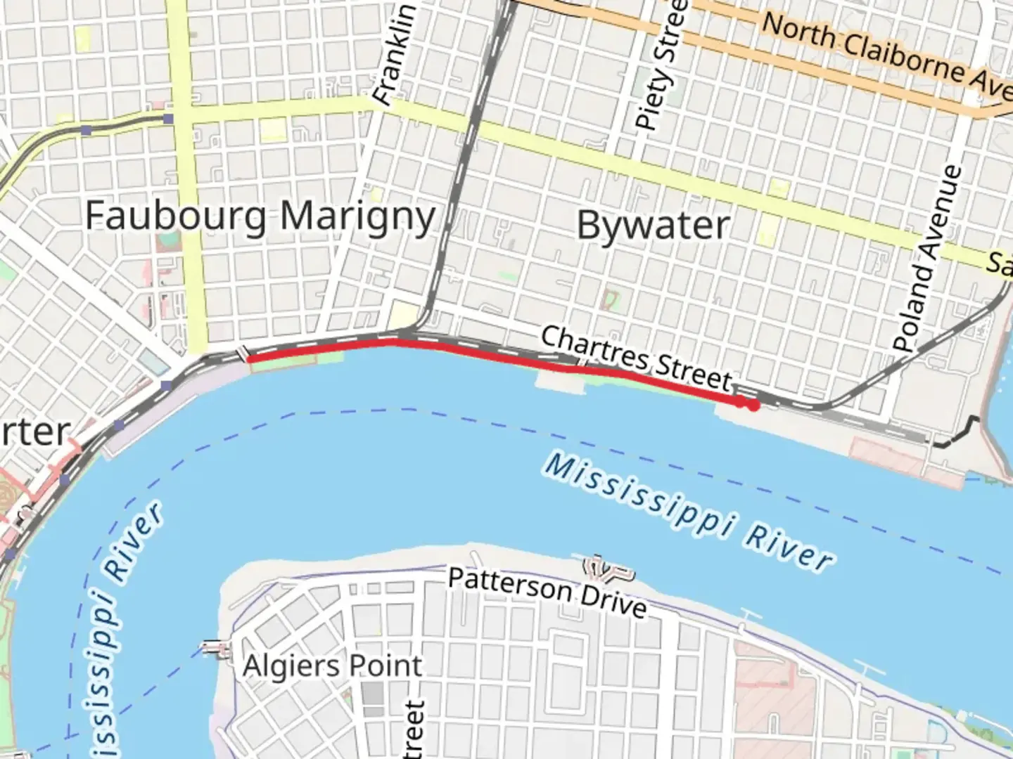 An image depicting the trail Crescent Park Promenade and its surrounding area.