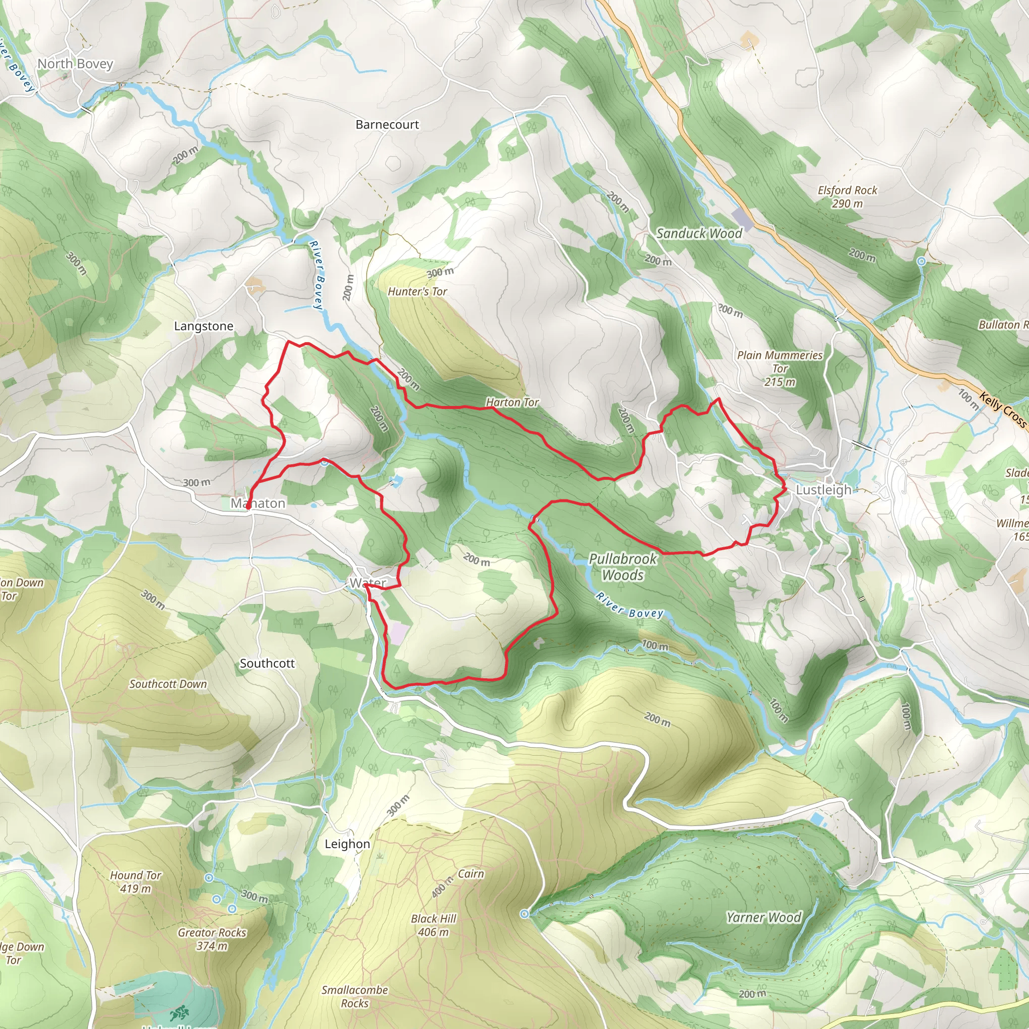Becky Falls Loop mobile static map