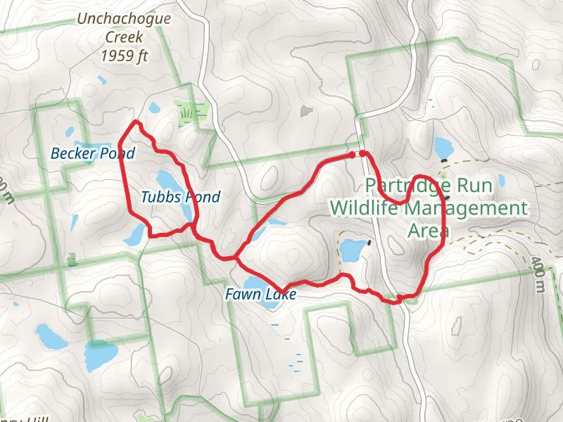Fawn Lake and Tubbs Pond Loop via Redbelly Trail