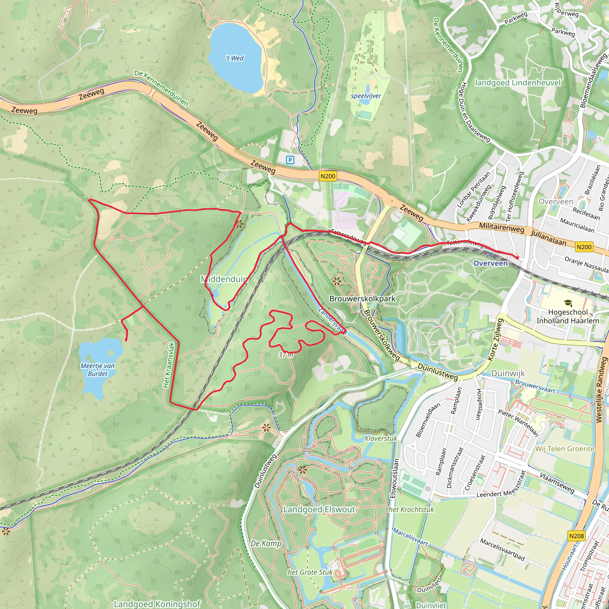 Meertje van Burdel and Middenduin Loop mobile static map