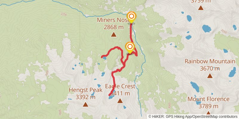 Eagle and Mosquito Lakes Trail stage 2 Map