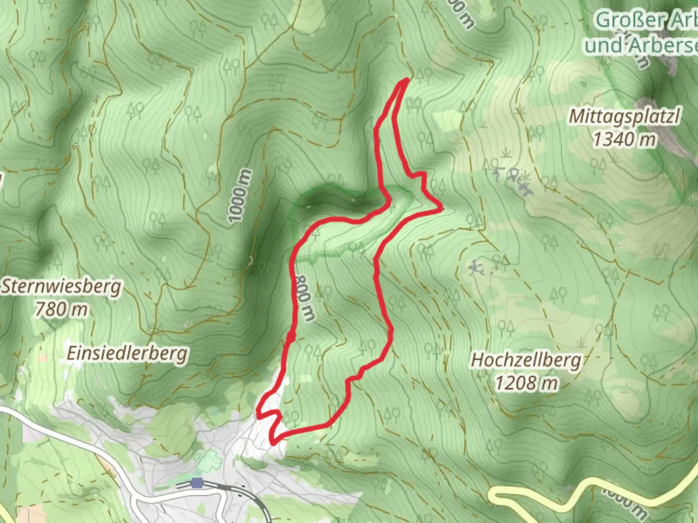 An image depicting the trail NSG Rießloch Loop and its surrounding area.