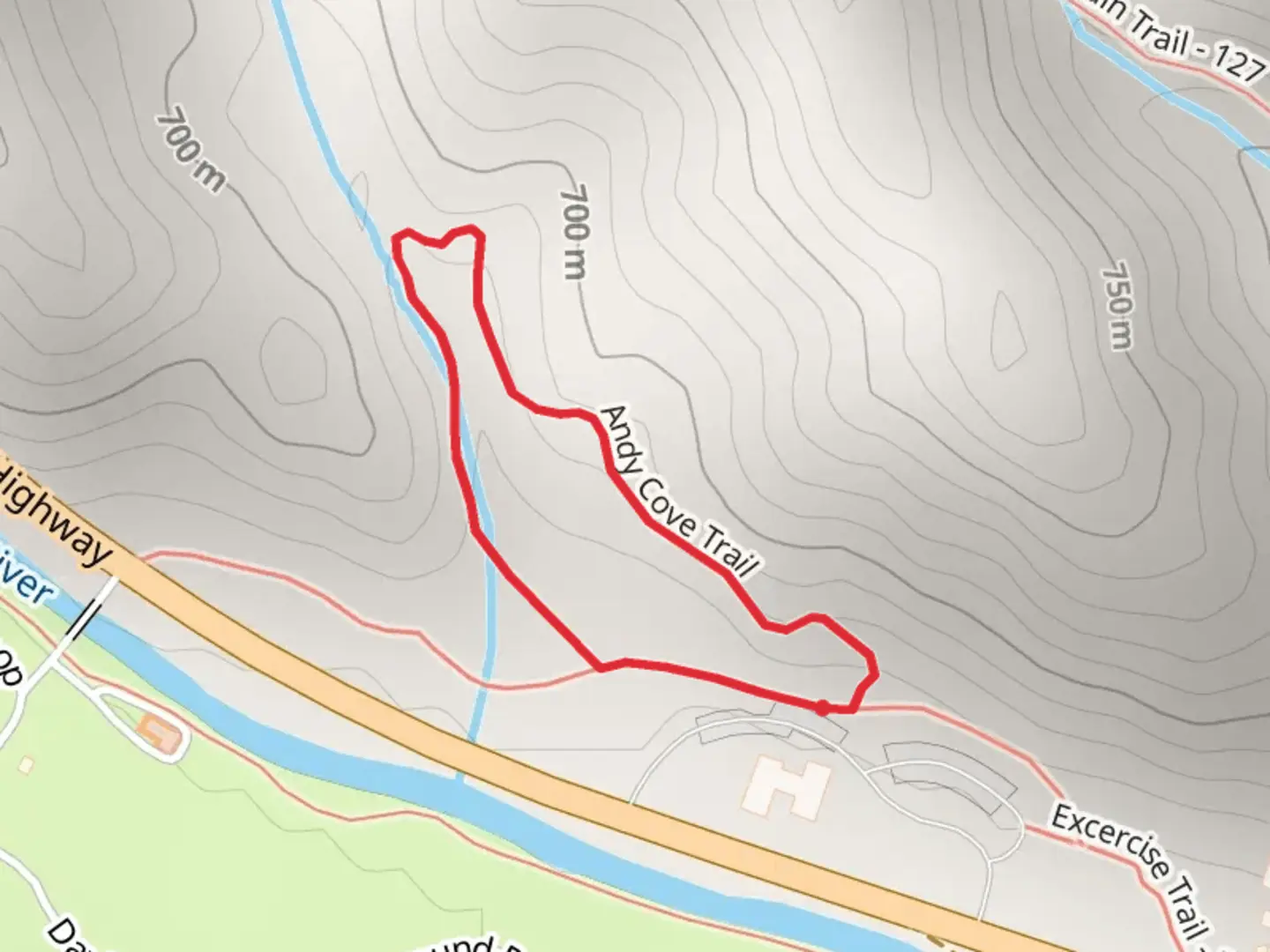 An image depicting the trail Davidson River Campground Road Loop and its surrounding area.