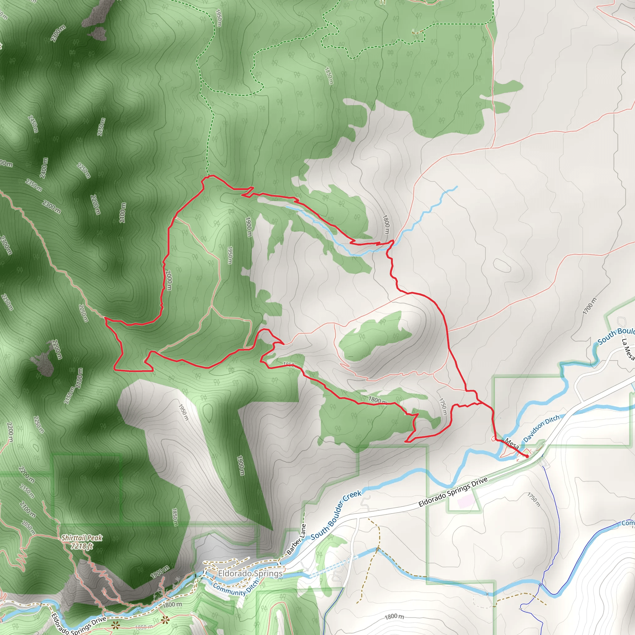 Mesa Connector, Upper Big Bluestem and Homestead Loop Trail mobile static map