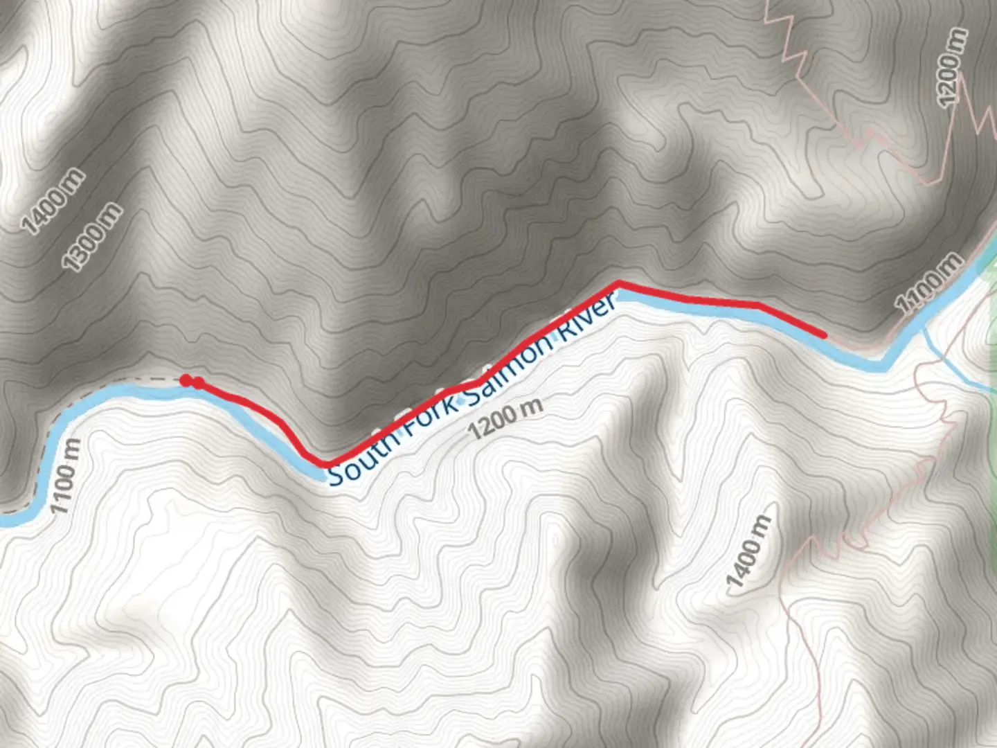 An image depicting the trail South Fork Salmon River and its surrounding area.