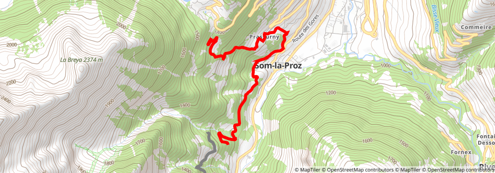 Tour du Mont Blanc alt 15 Map
