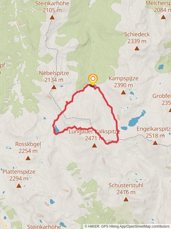 Around Steirische Kalkspitze Summit and Lake Oberhüttensee mobile static map