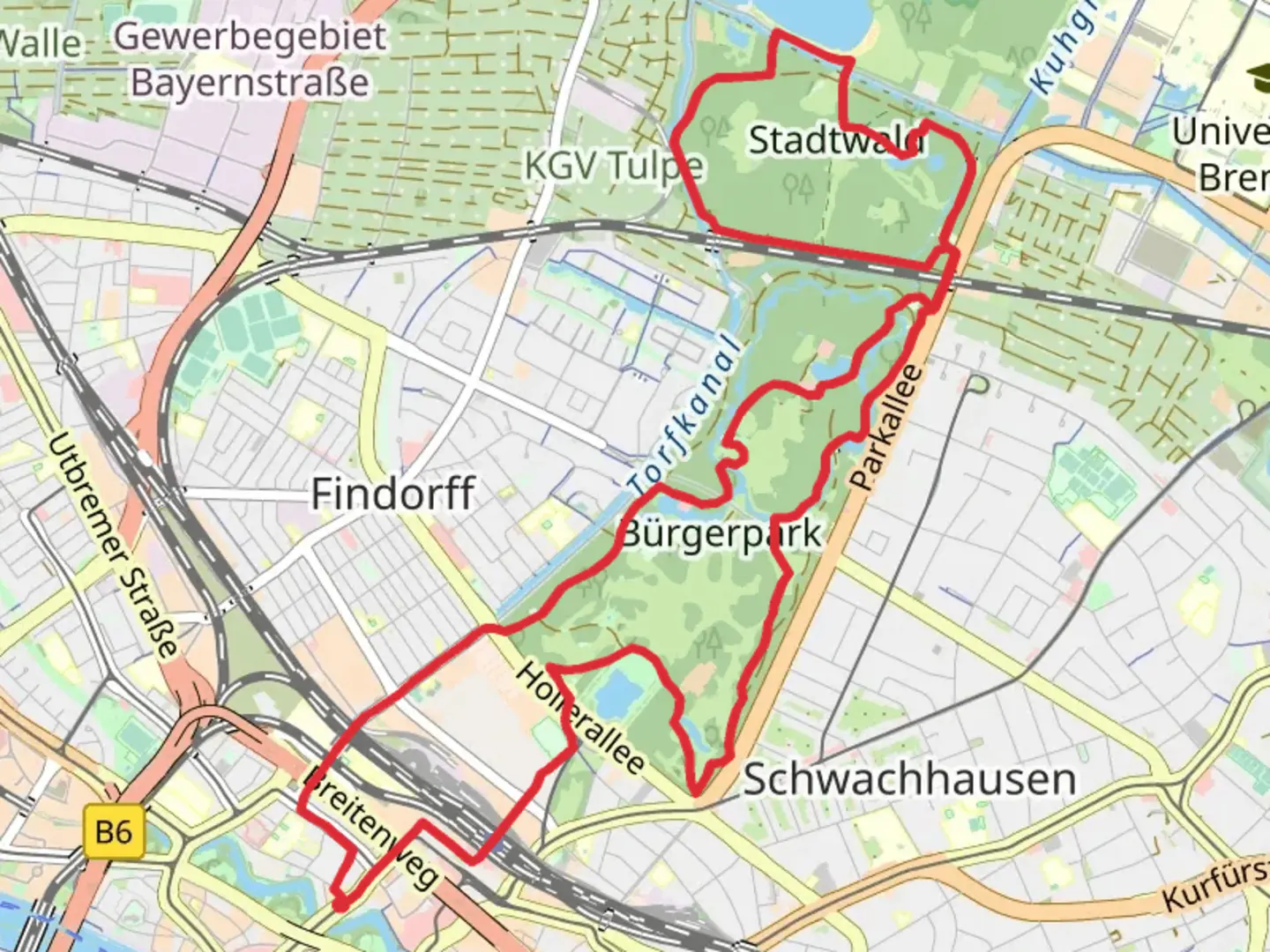 An image depicting the trail Emmasee, Meiereisee and Kleiner Stadtwaldsee via Lyrischer Pfad Bwandert and its surrounding area.