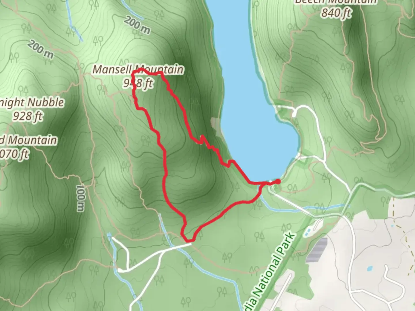 An image depicting the trail Mansell Mountain Loop from Long Pond and its surrounding area.