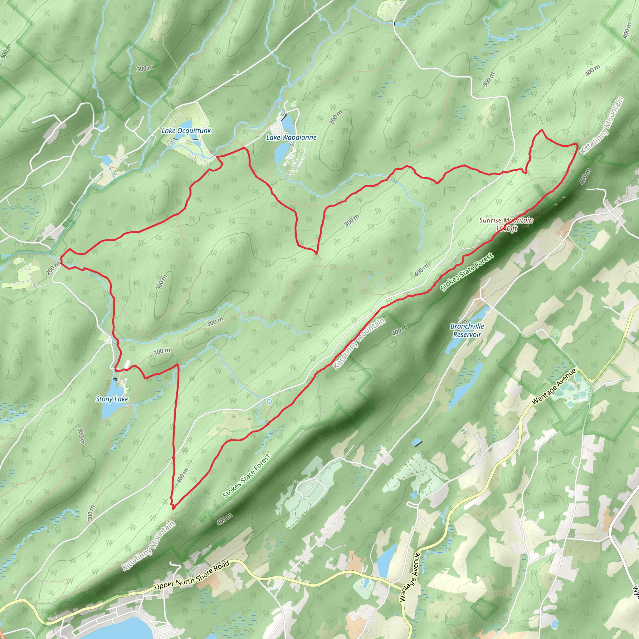 Appalachian, Blue Mountain and Tower Loop Trail mobile static map