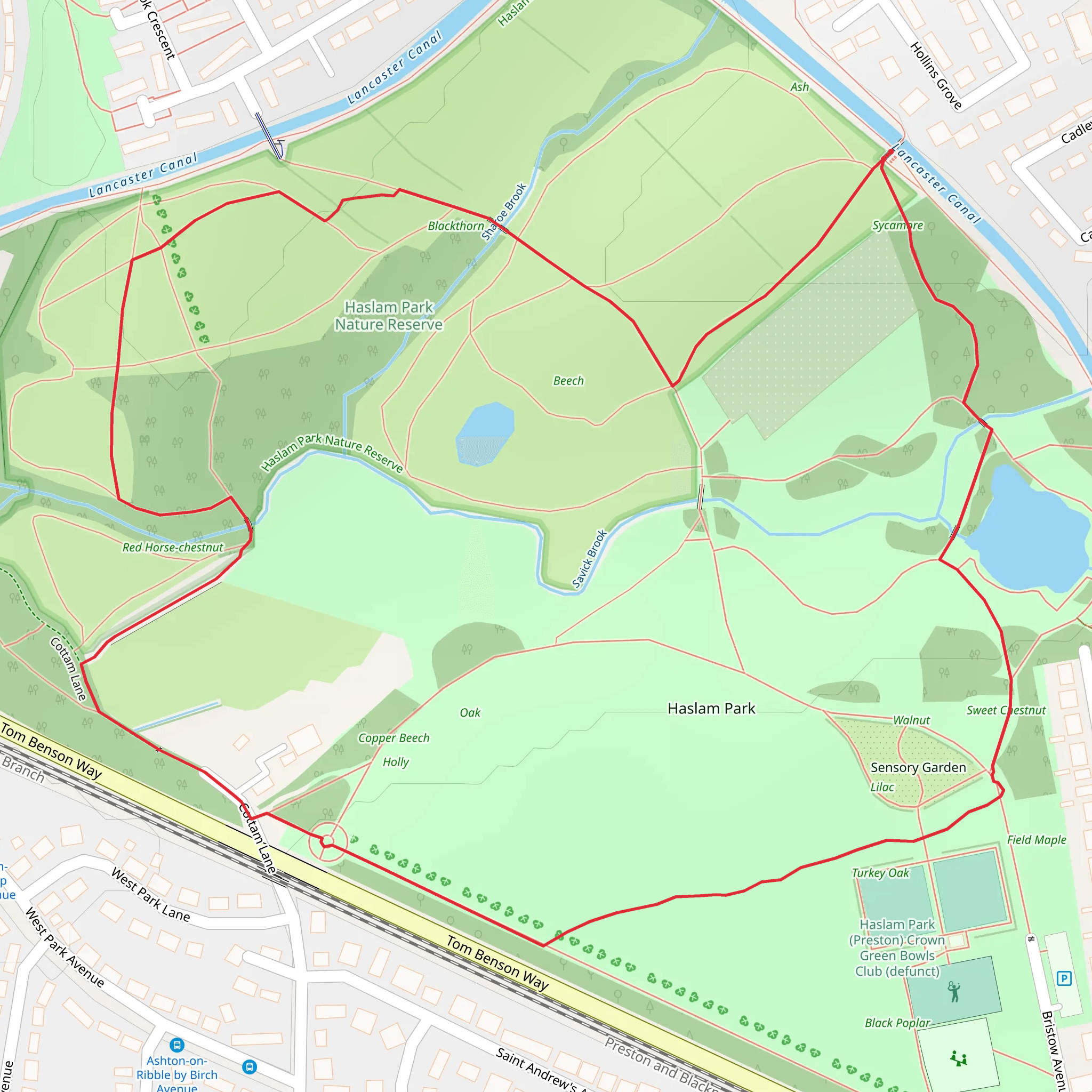 Lancaster Canal and Rose Garden mobile static map