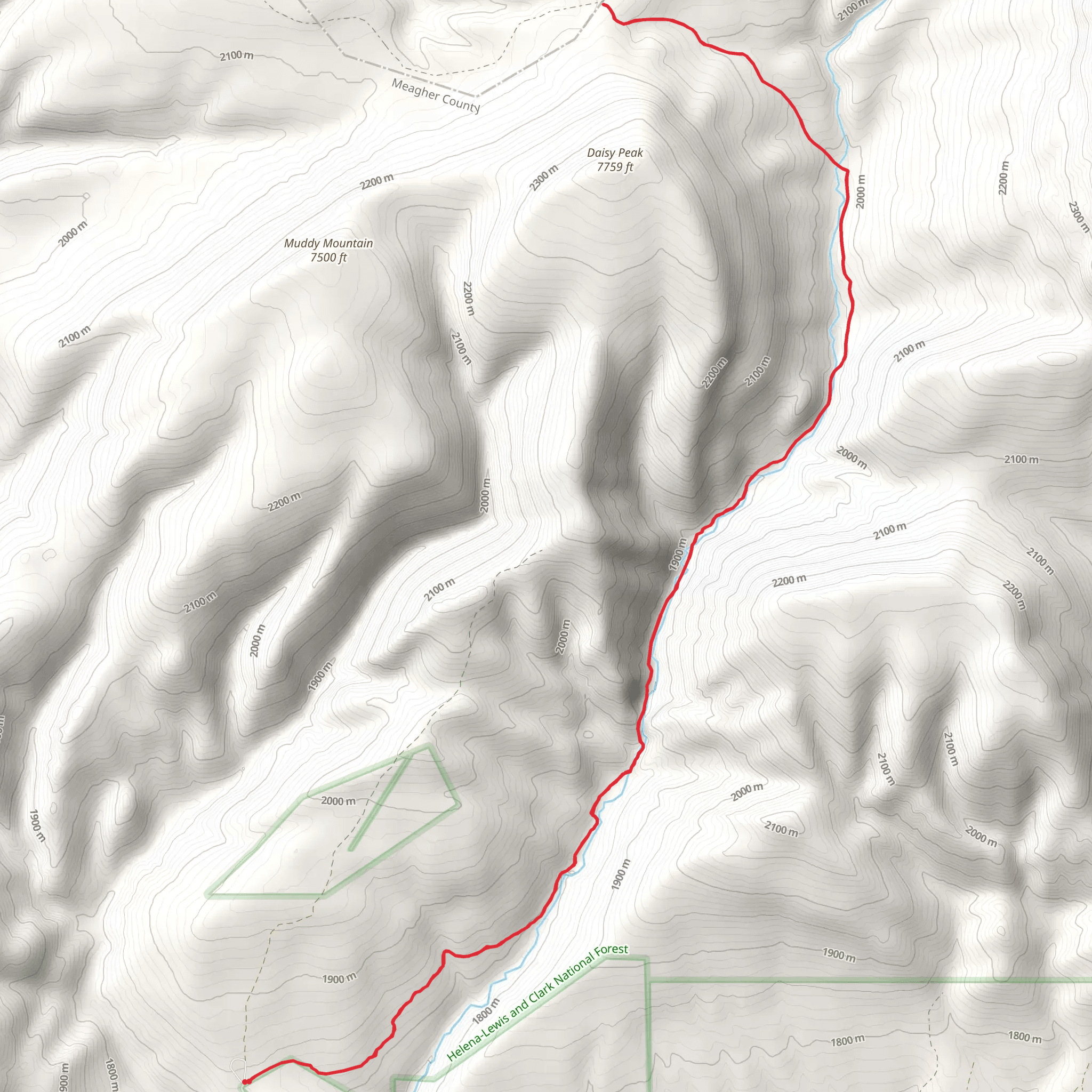 Daisy Canyon Trail mobile static map