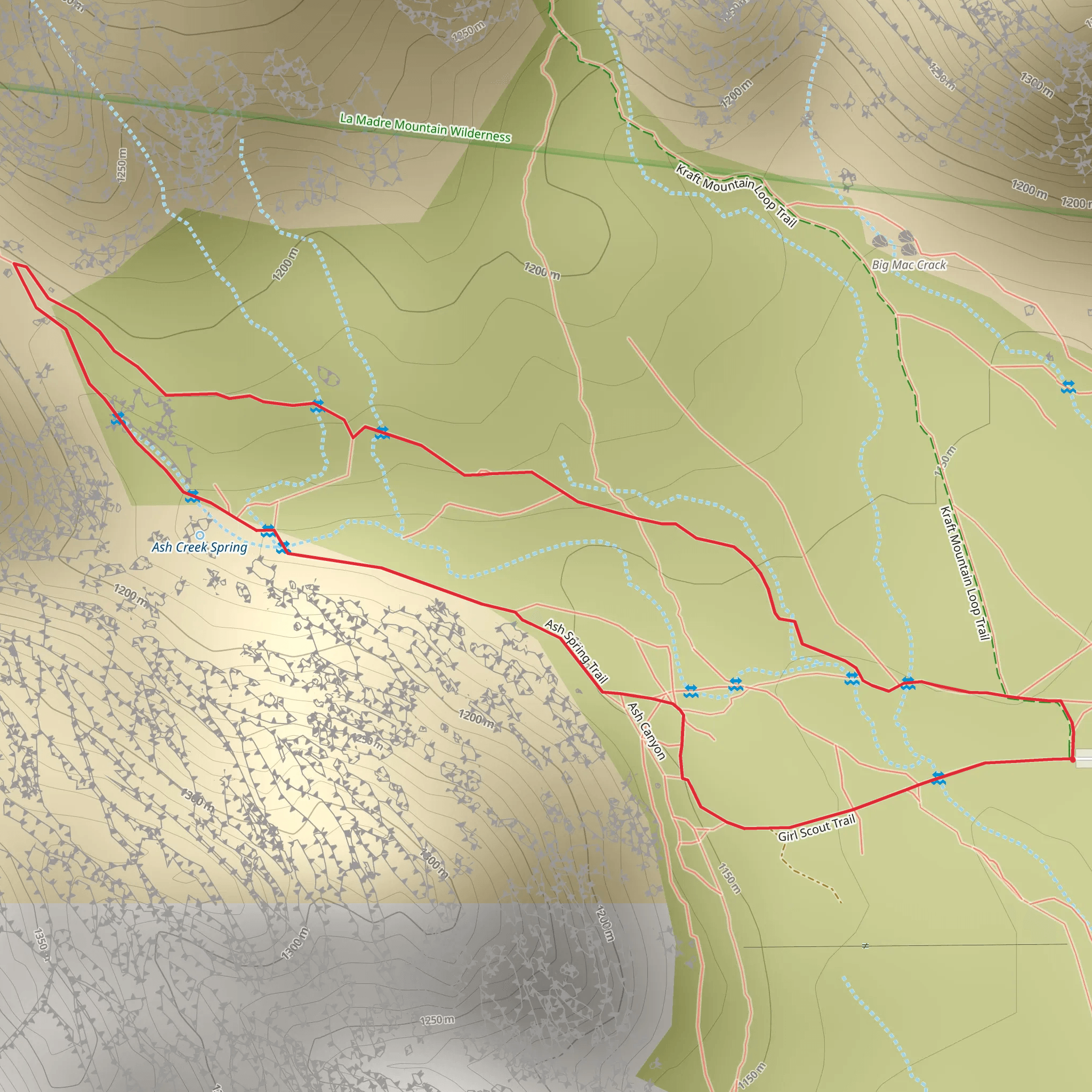 Ash Spring Loop Trail mobile static map