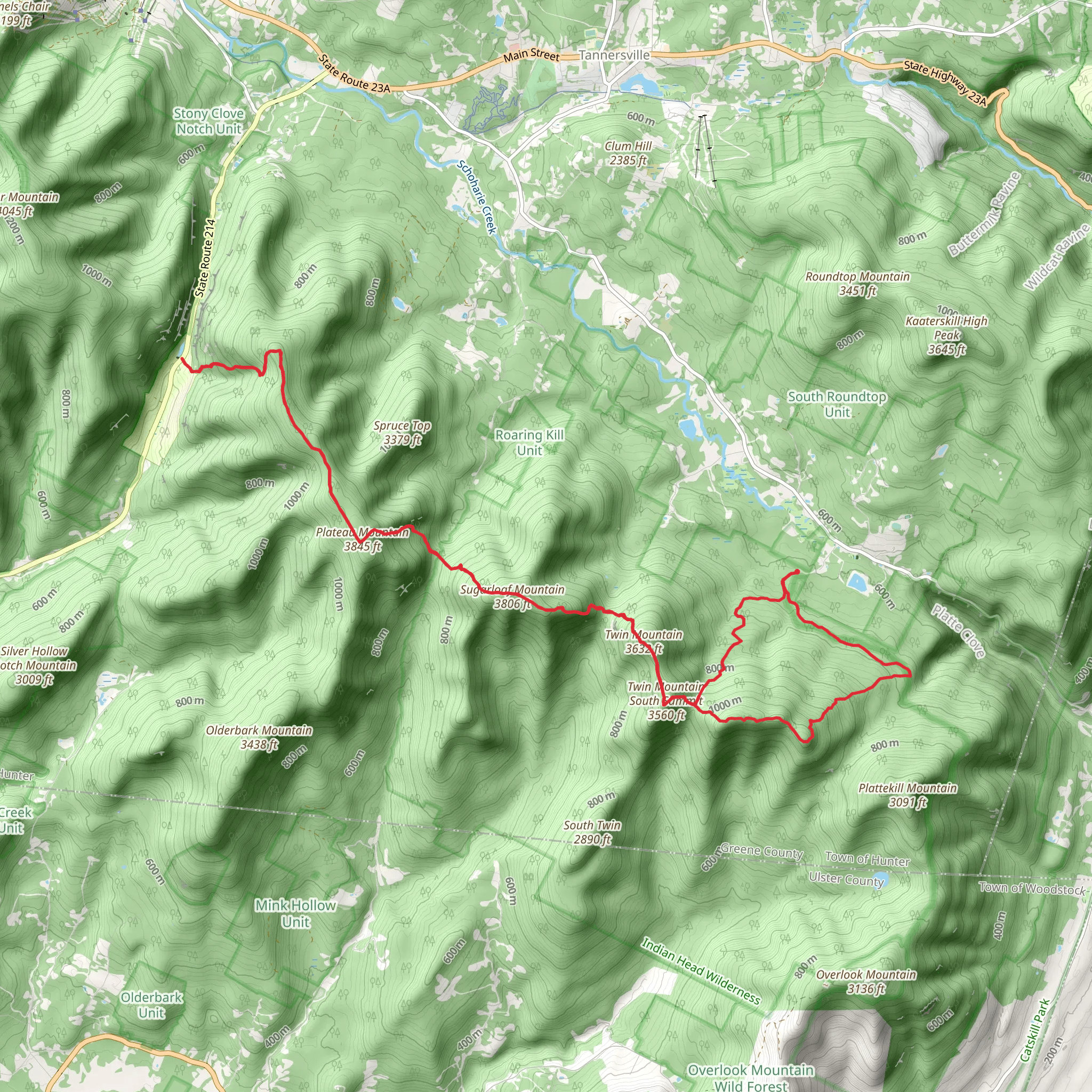 Indian Head to Plateau Mountain Devils Path mobile static map