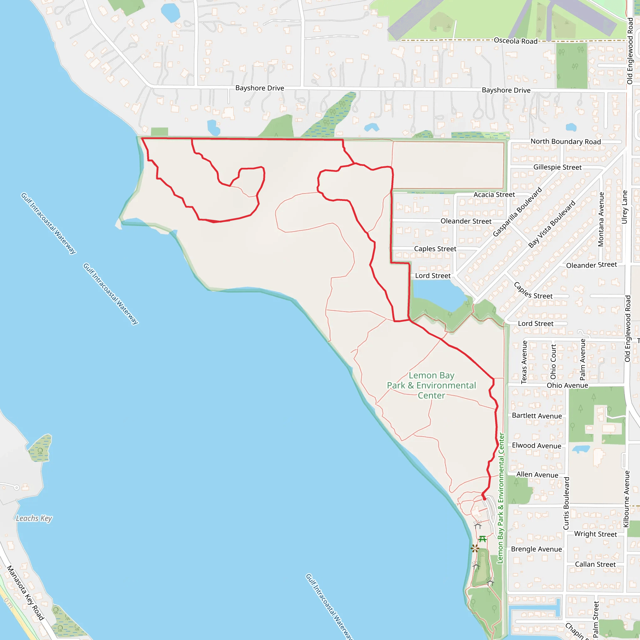 Lemon Bay Park Loop mobile static map