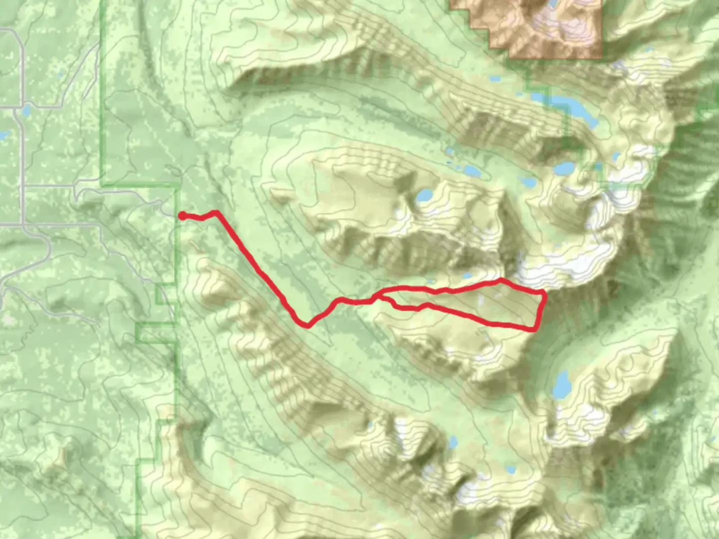 An image depicting the trail The Ramp Loop via Powerline Pass Trail and its surrounding area.