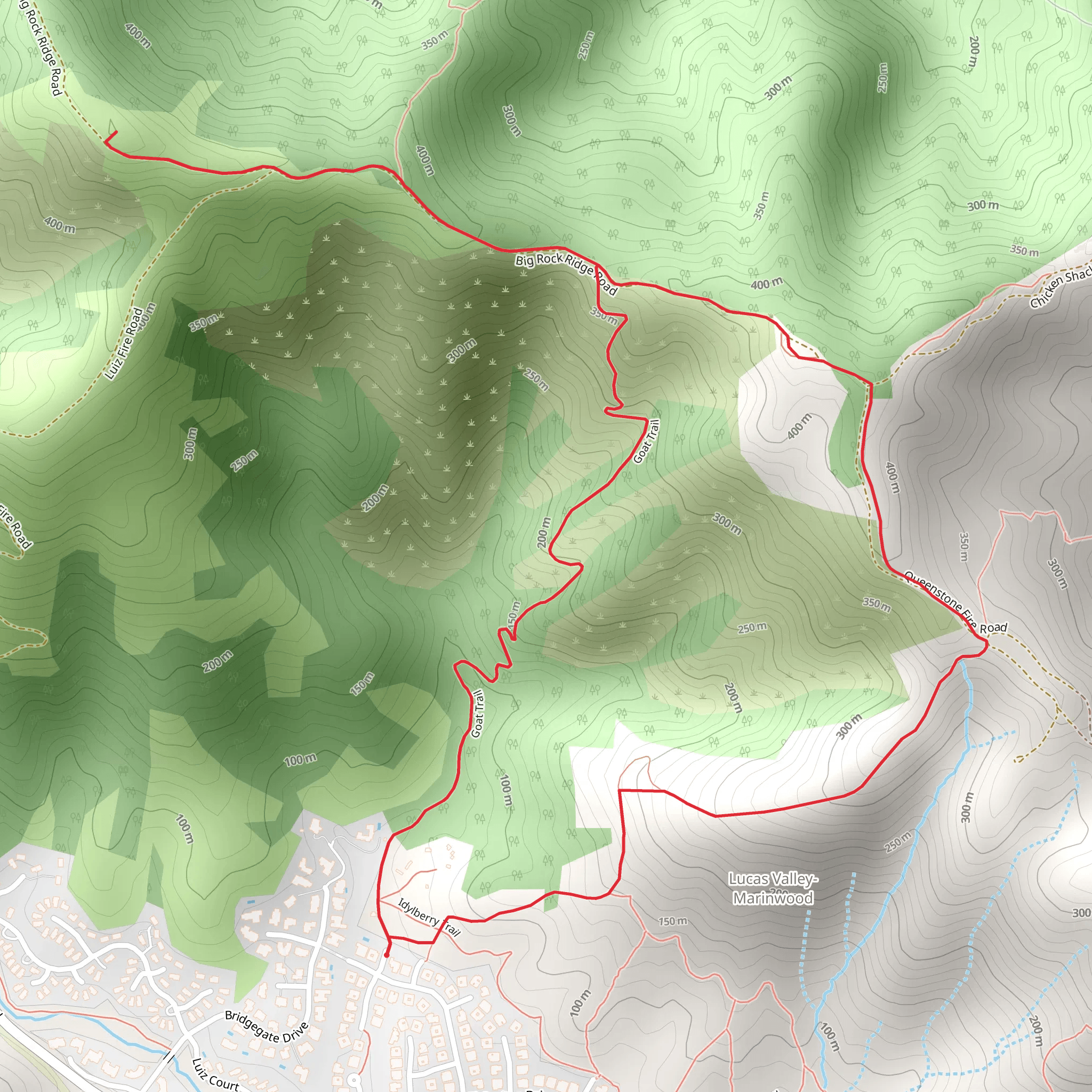 Goat Trail and Exposed Misery Loop mobile static map