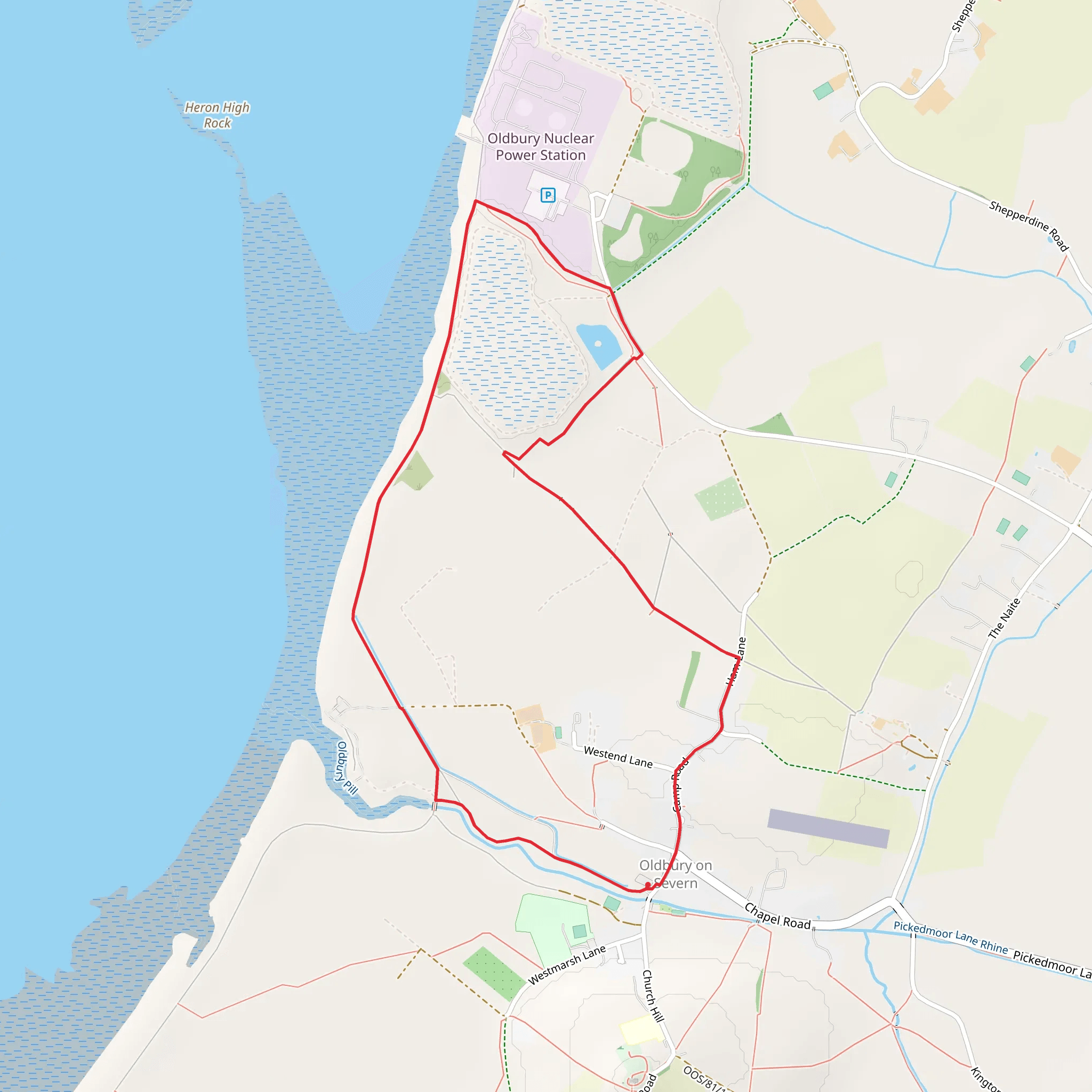 Oldbury on Severn Loop mobile static map