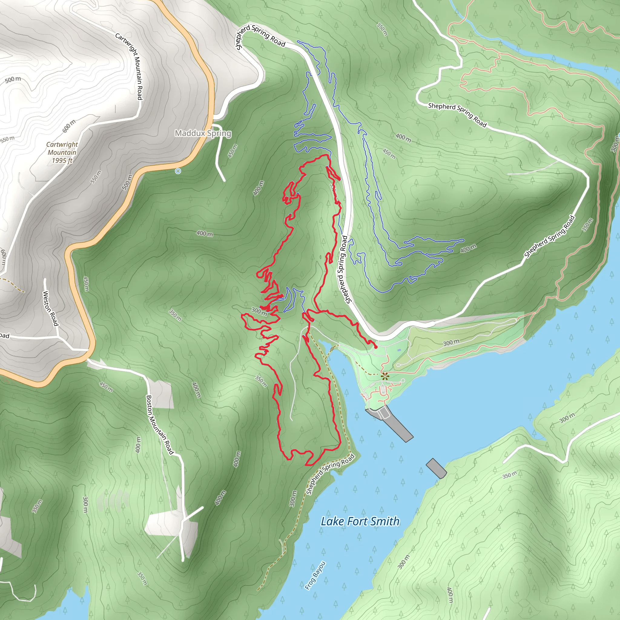 Lake Fort Smith Loop Trails mobile static map