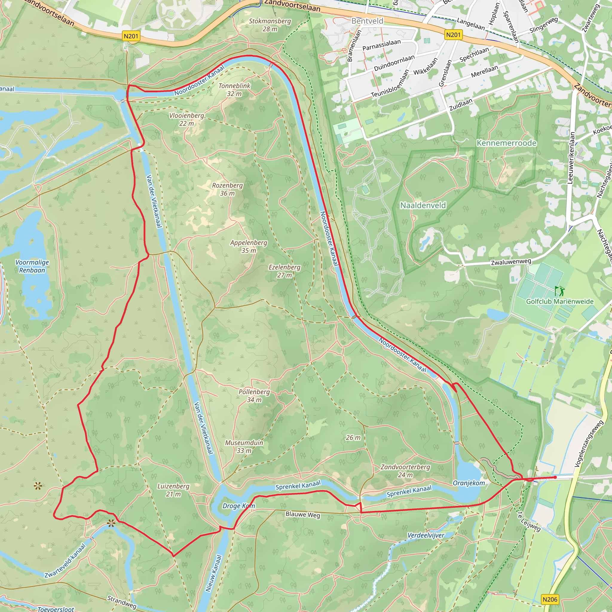Noordooster Kanaal, Tonneblink and Bezoekerscentrum Loop mobile static map