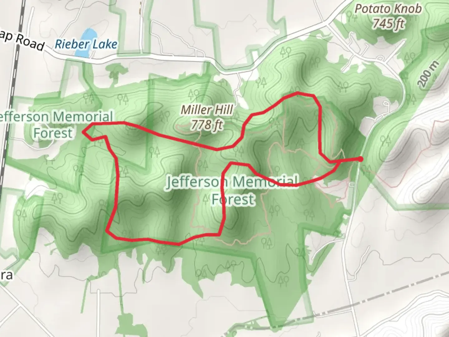 An image depicting the trail Miller Hill - Scotts Gap Loop and its surrounding area.