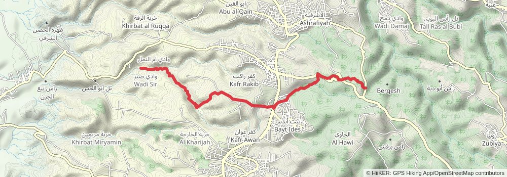 Jordan Trail stage 3 Map