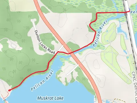 Dunton Rock Road along Pelican River