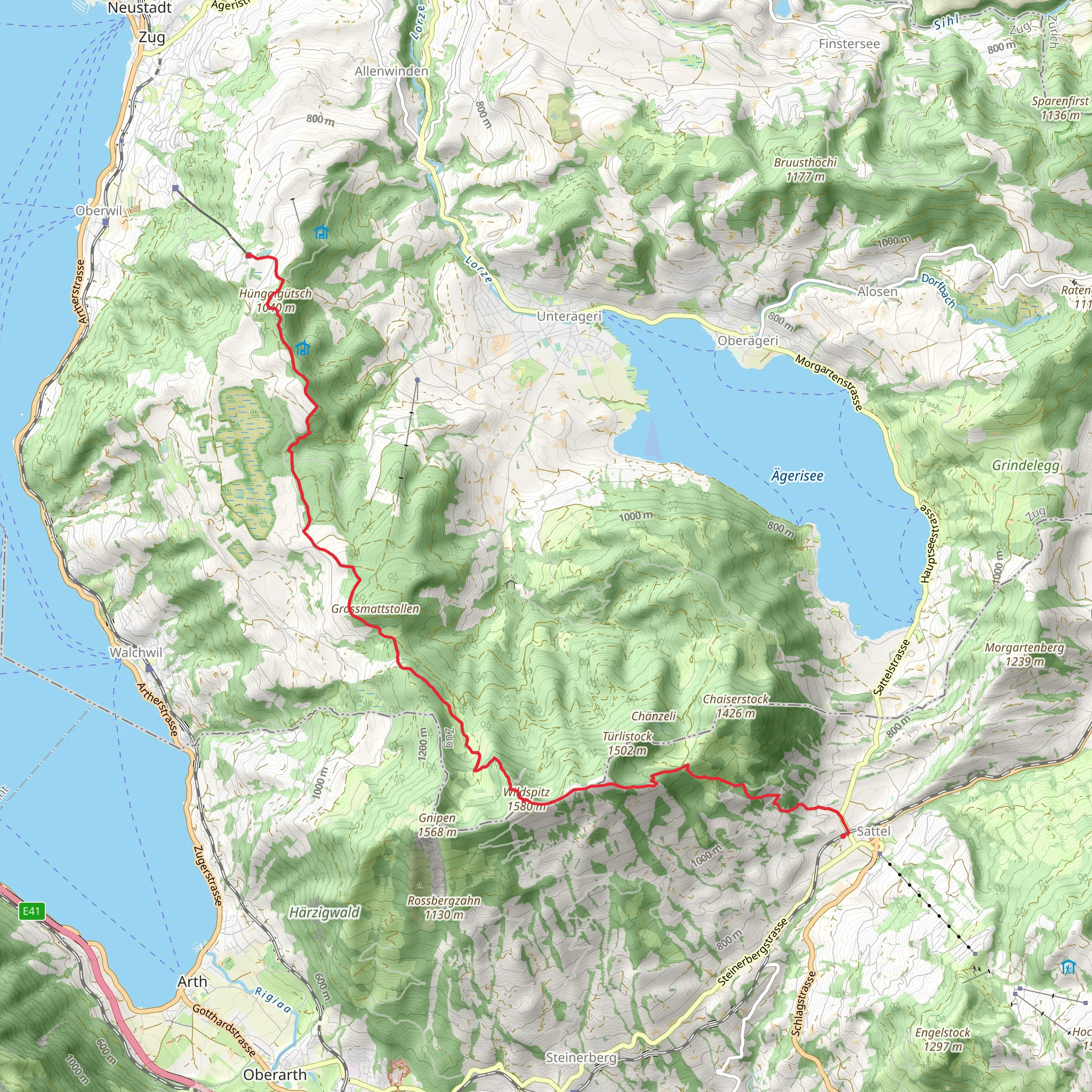 Zugerberg - Sattel Trail mobile static map
