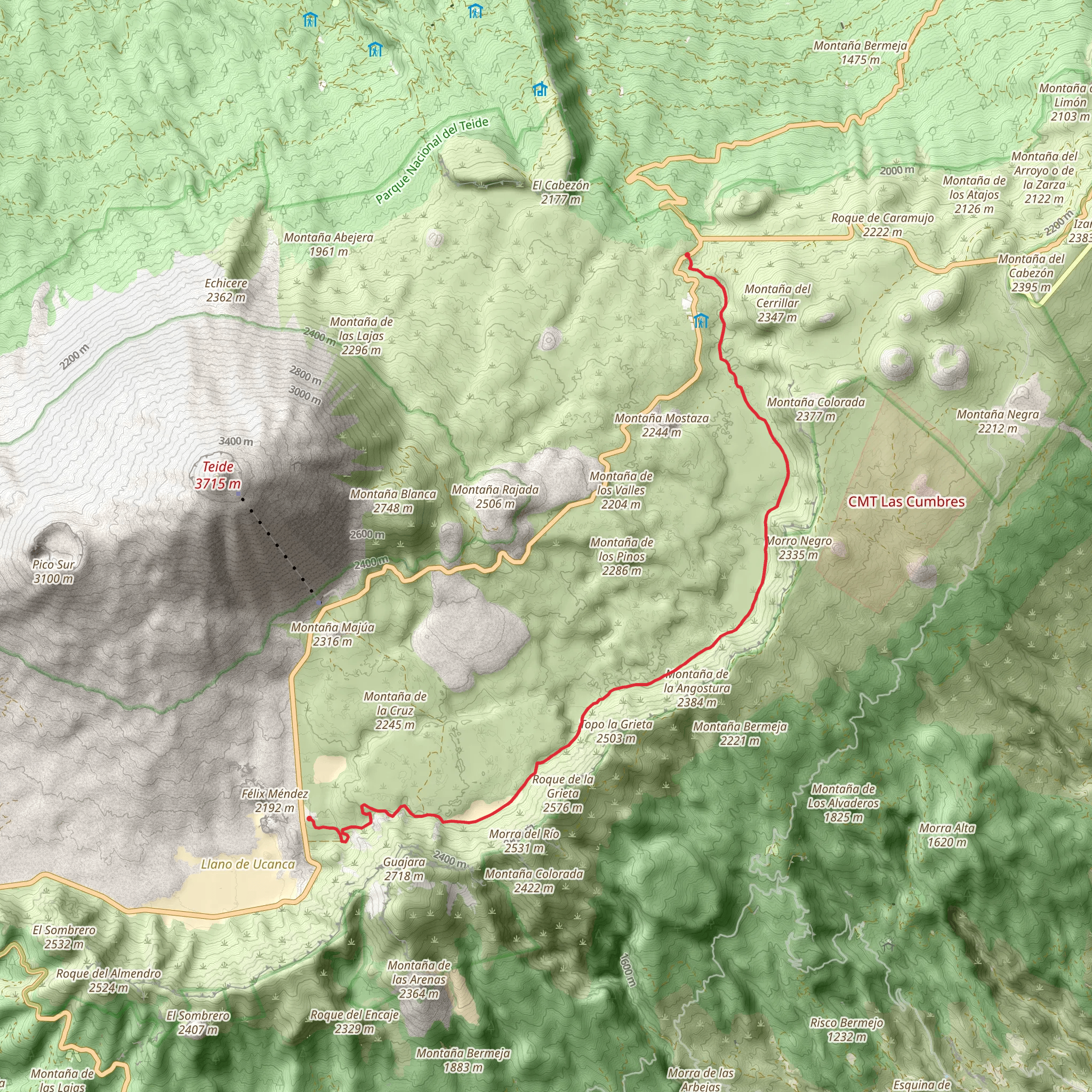 Siete Cañadas mobile static map