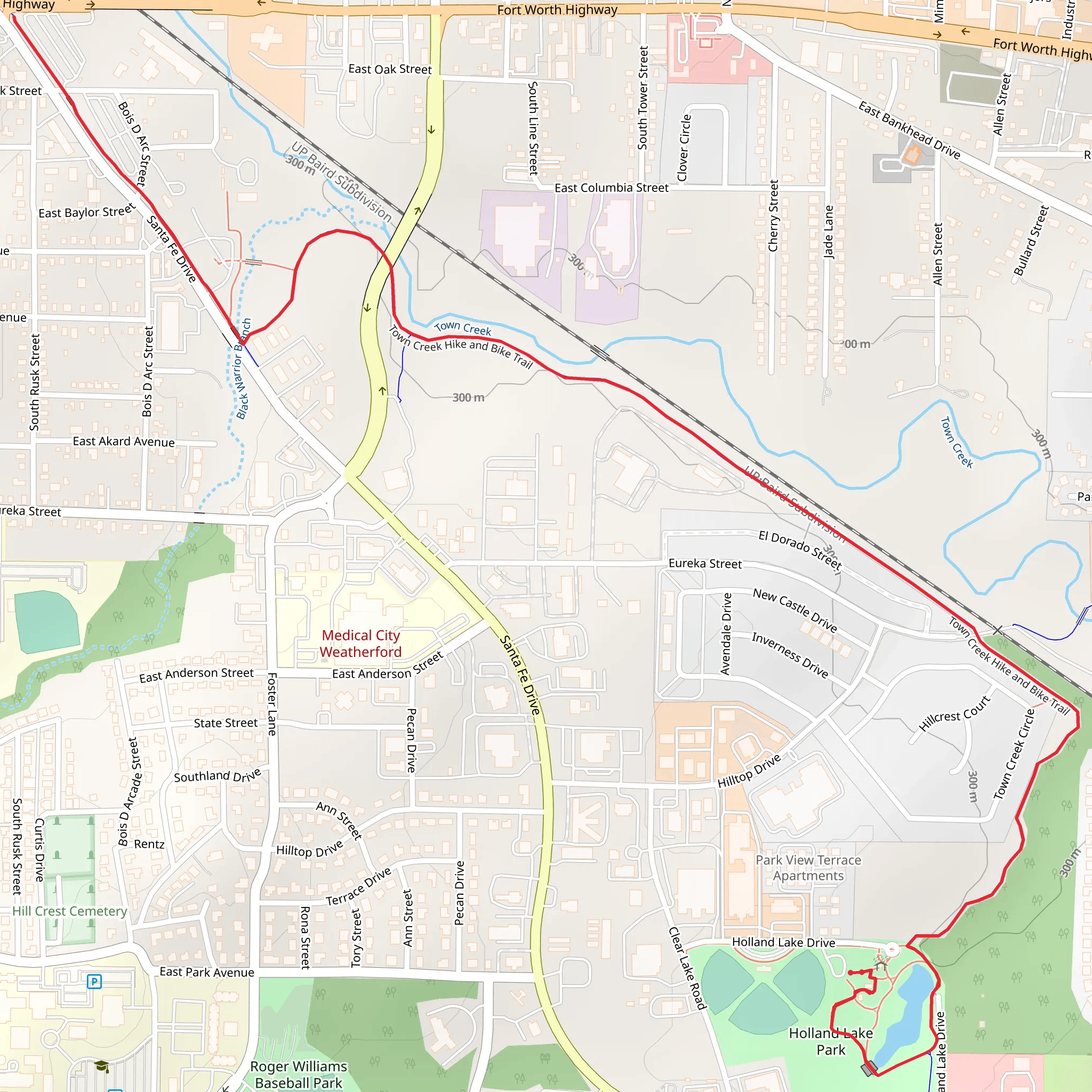 Holland Lake Park and Town Creek Hike mobile static map