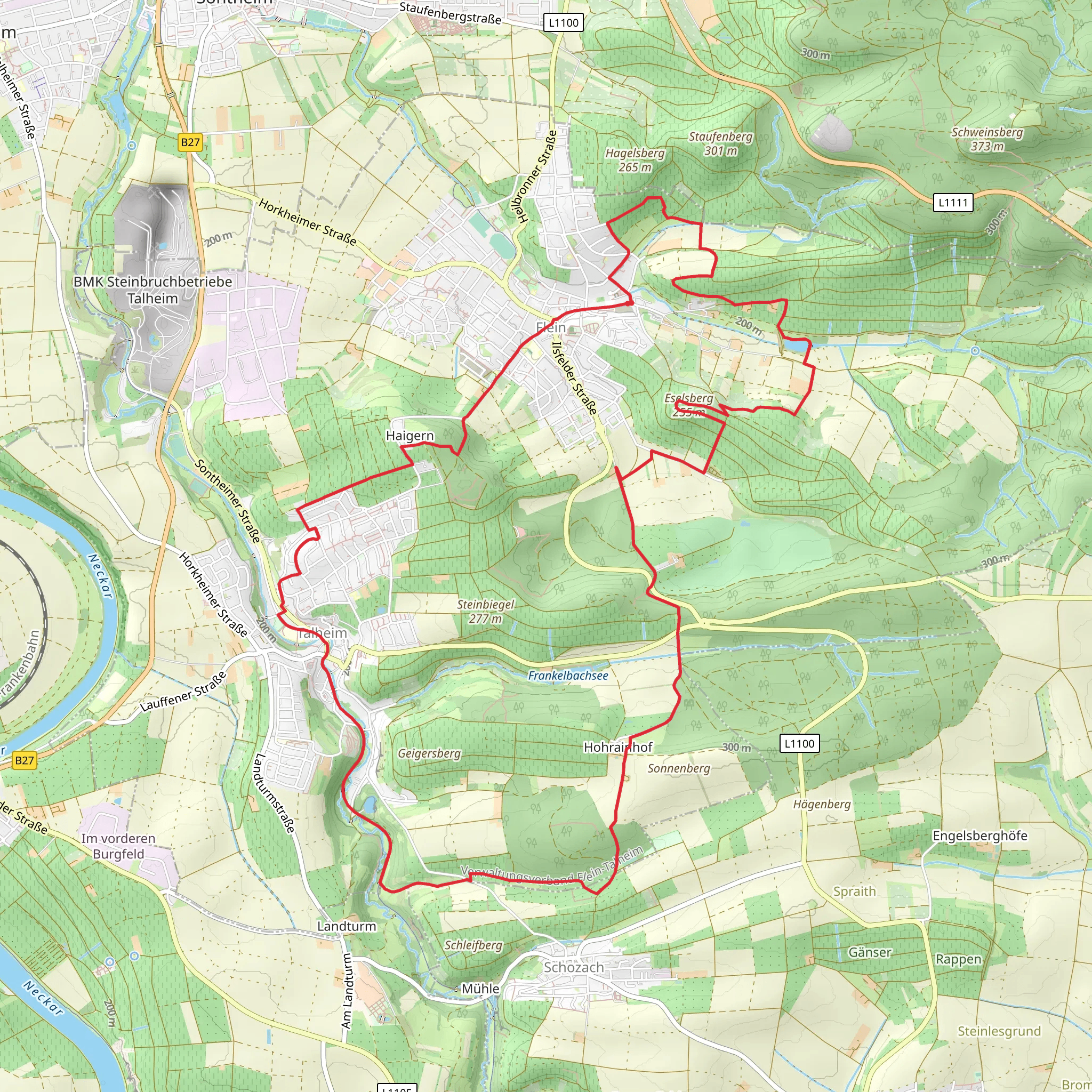 Flein and Talheim Loop mobile static map