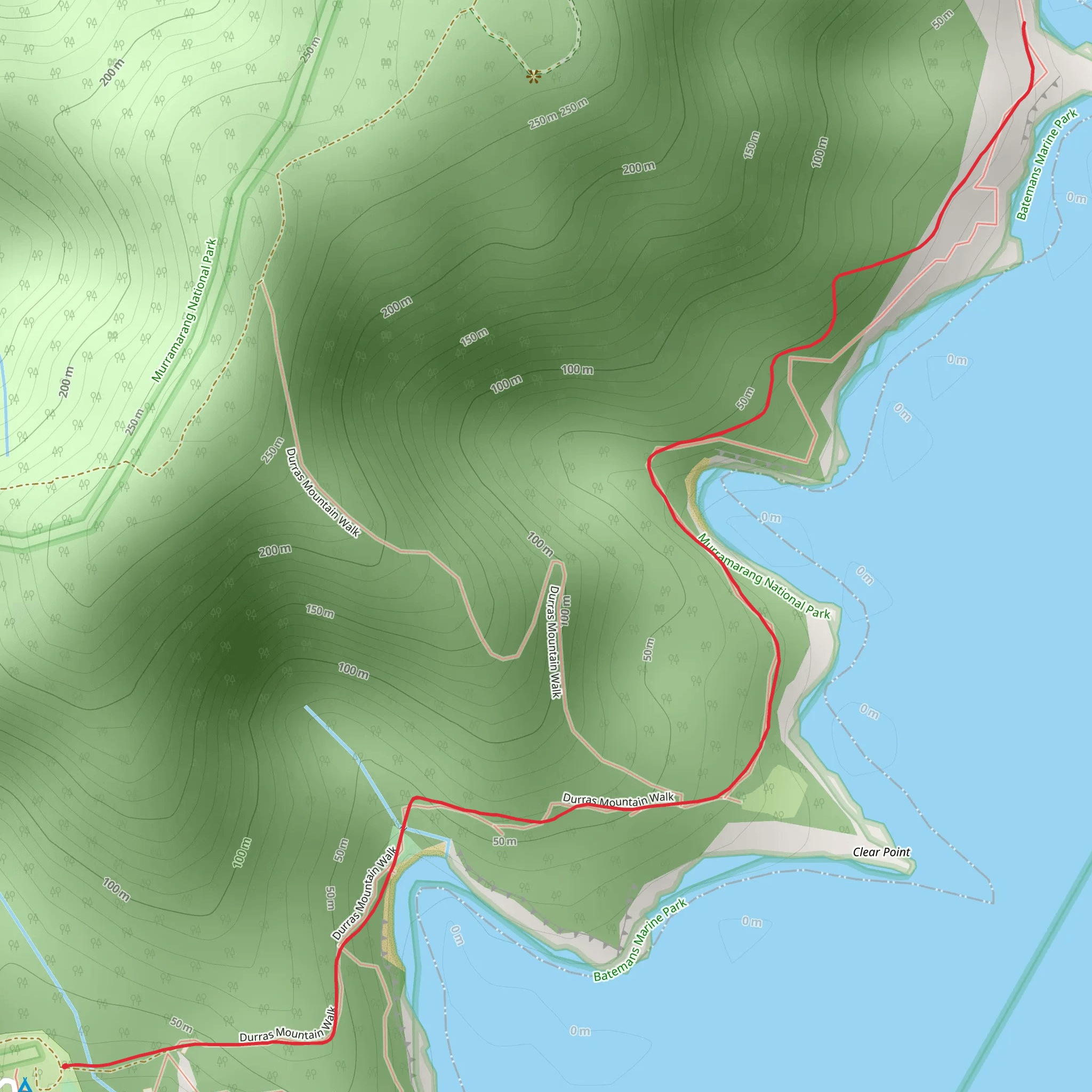 Pebbly Beach to Snake Bay Track mobile static map