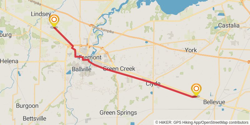 Buckeye Trail stage 14 Map